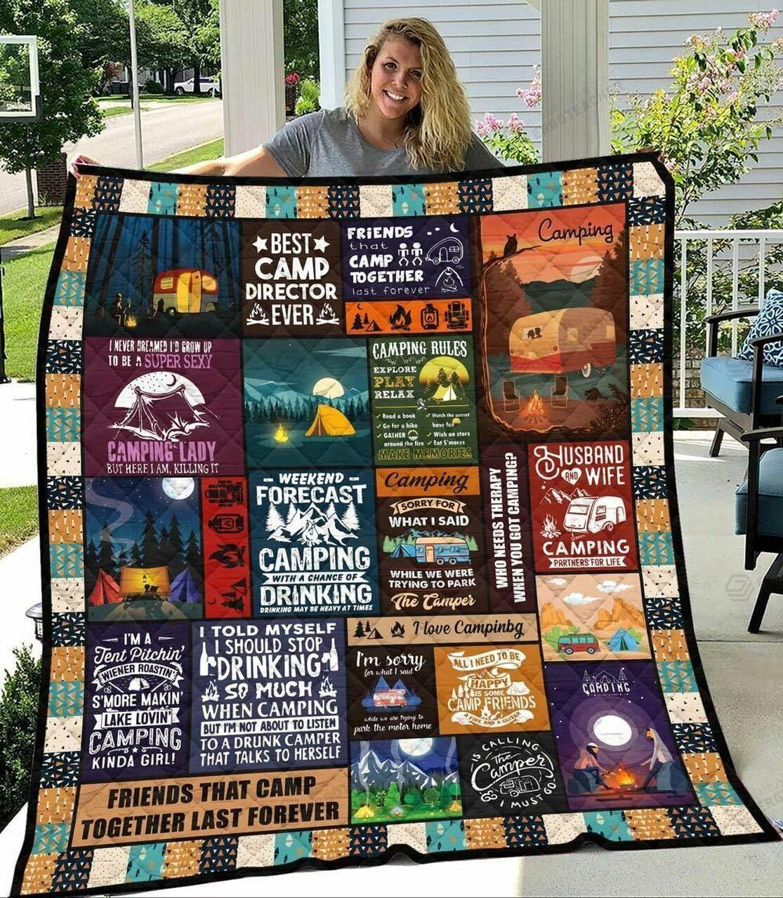 Go Camping With My Friend Hipptyle Quilt Blanket Greattomized Blanket G For Birthday C Thgiving