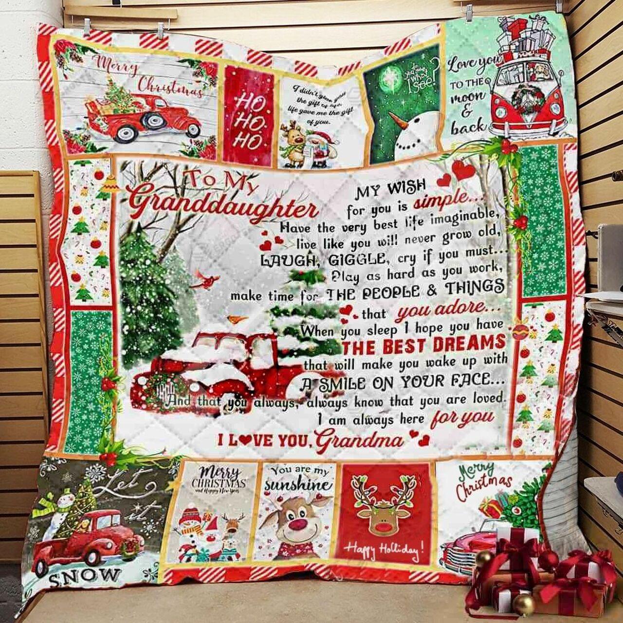 onalized C To My Granddaughter Quilt Blanket From Grandma I Am Al Here For You I Love You Greattomized Blanket G For Birthday C Thgiving