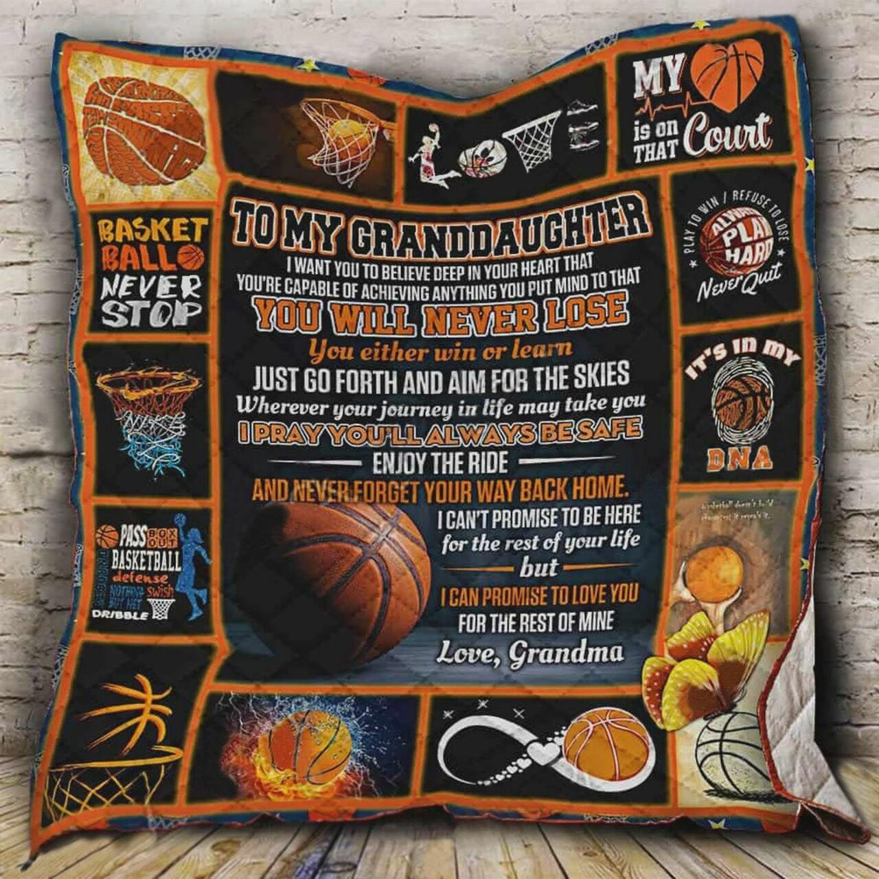 onalizedketball To My Granddaughter Quilt Blanket From Grandma I Can Pre To Love You For Thet Of Mine Greattomized Blanket G For Birthday C Thgiving