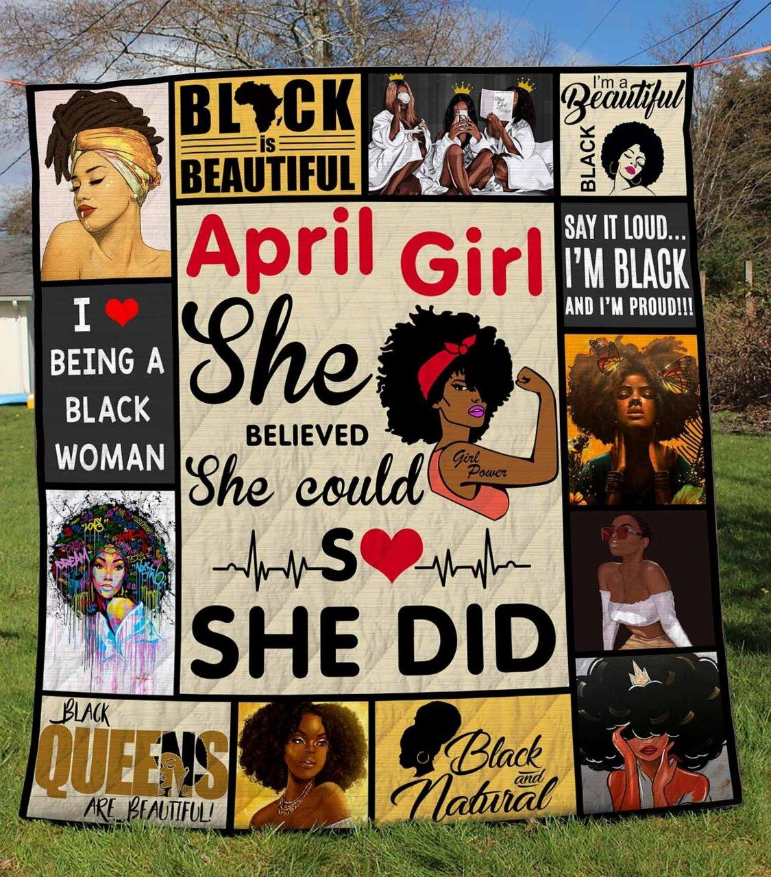 onalized April Gihe Believhe Couo She Did Quilt Blanket Greattomized Blanket G For Birthday C Thgiving