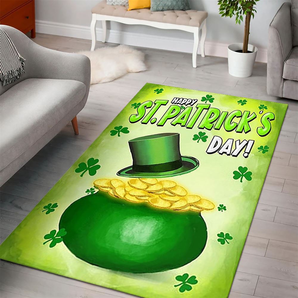 St Patricks Day Rug, St PattyS Pot O Gold Rug