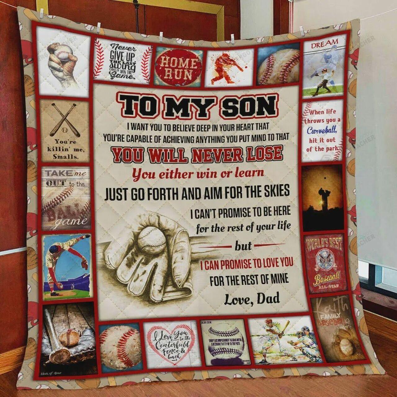 onalizedeball To on Quilt Blanket From Dad Greattomized Blanket G For Birthday C Thgiving