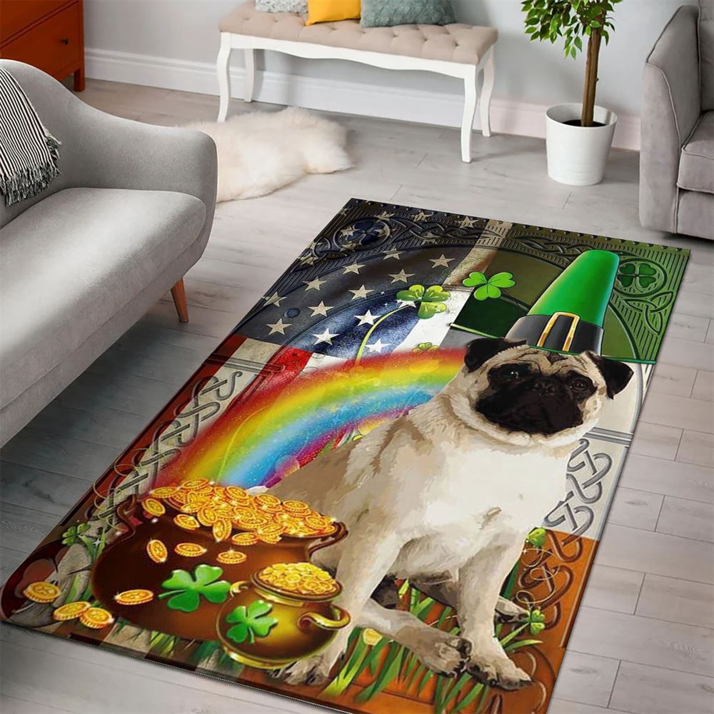 St Patricks Day Rug, St Patricks Daypug Irish American Rug