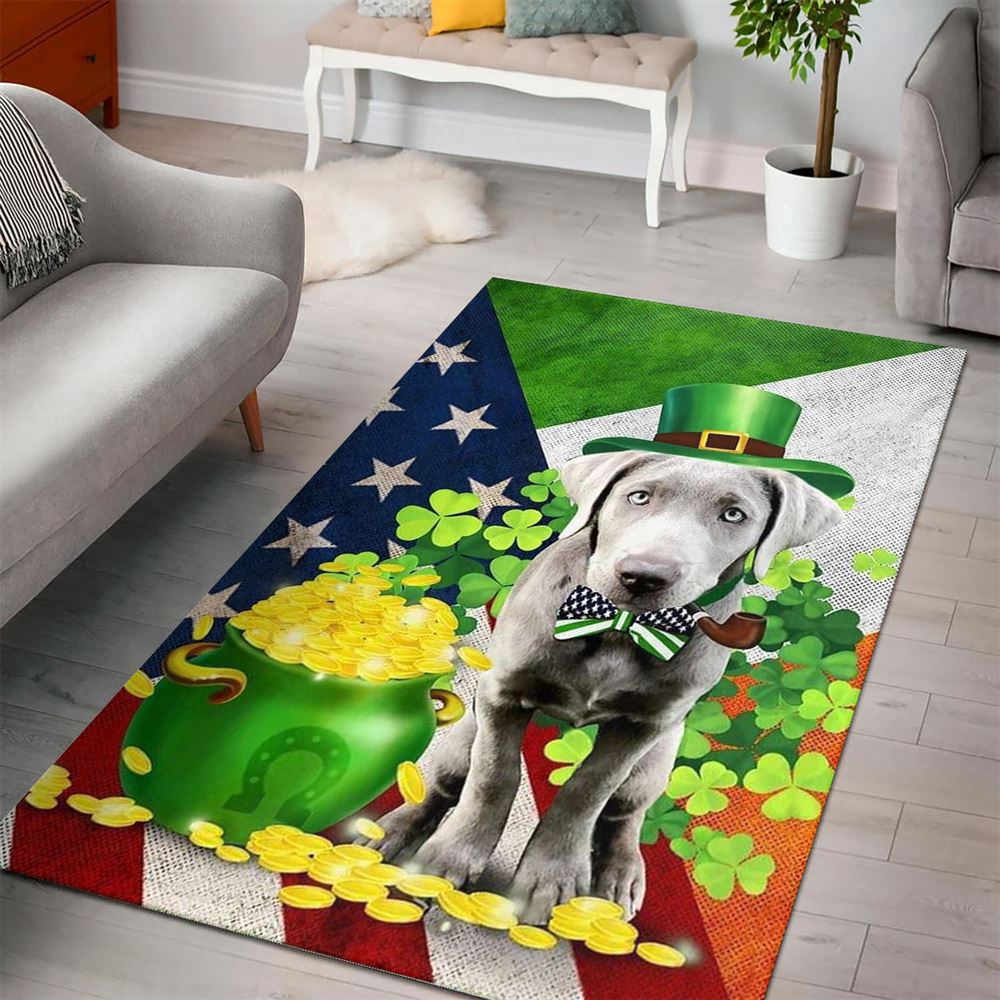St Patricks Day Rug, St Patricks Day Silver Labrador Rug