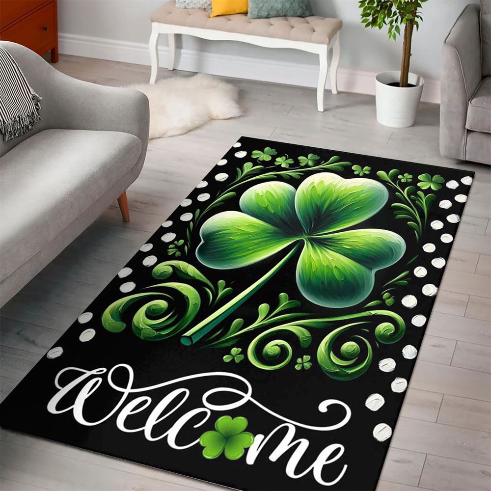 St Patricks Day Rug, St Patricks Day Shamrocks Rugs