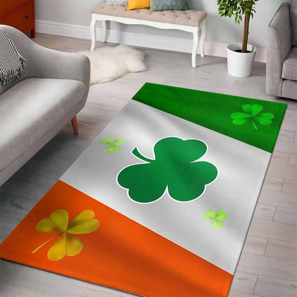 St Patricks Day Rug, St Patricks Day Irish Shamrock Rug