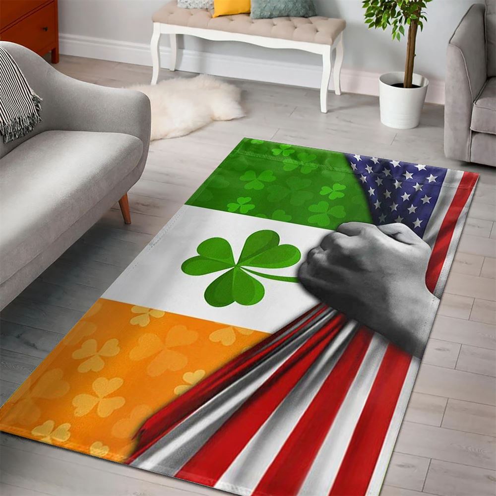 St Patricks Day Rug, St Patricks Day Irish Shamrock Rugs