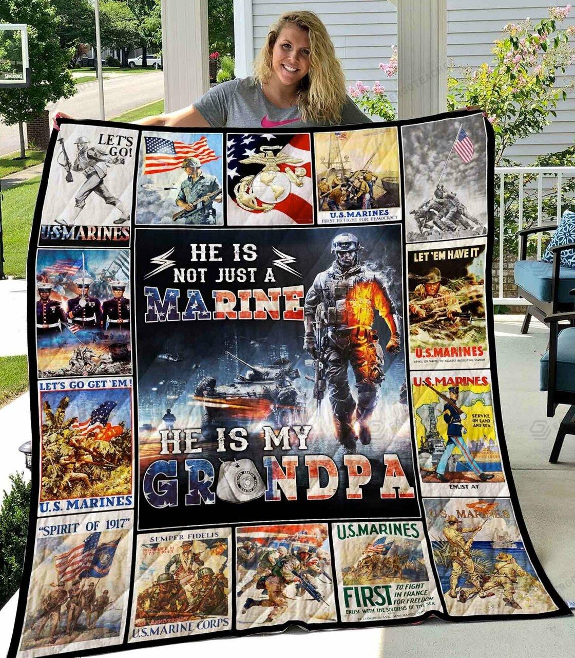 H Nott Marine H Grandpa Quilt-Blanket