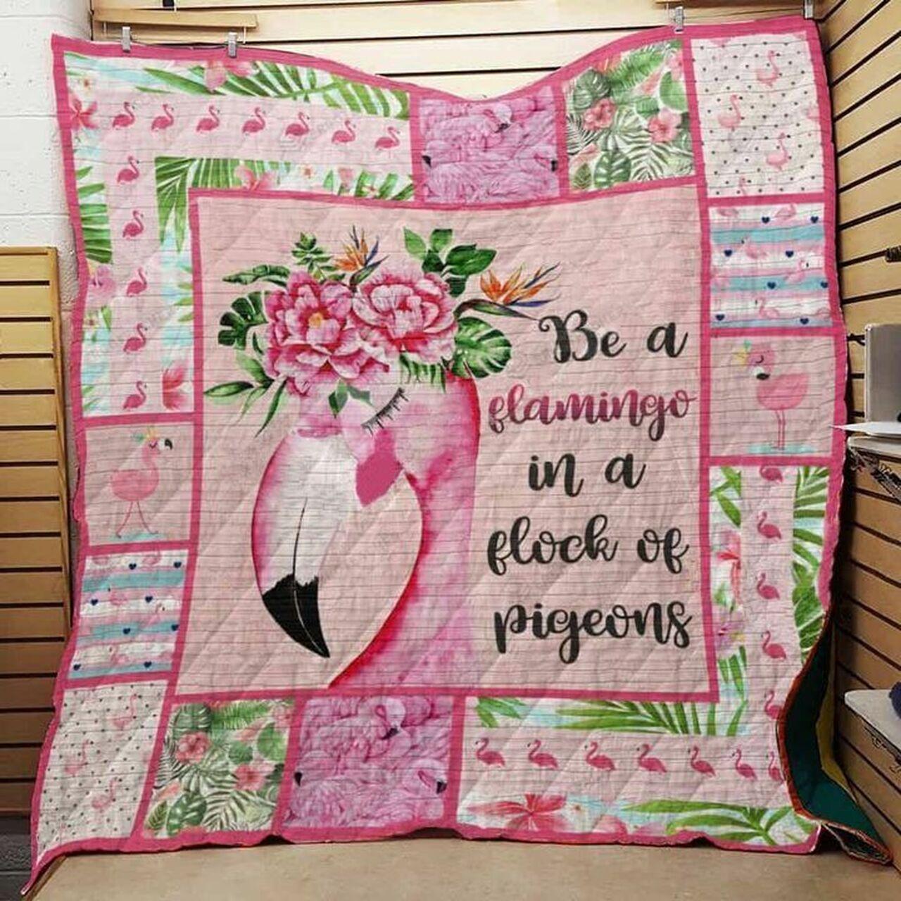Be A Flamingo In A Flock Of Pig Quilt Blanket Greattomized Blanket G For Birthday C Thgiving