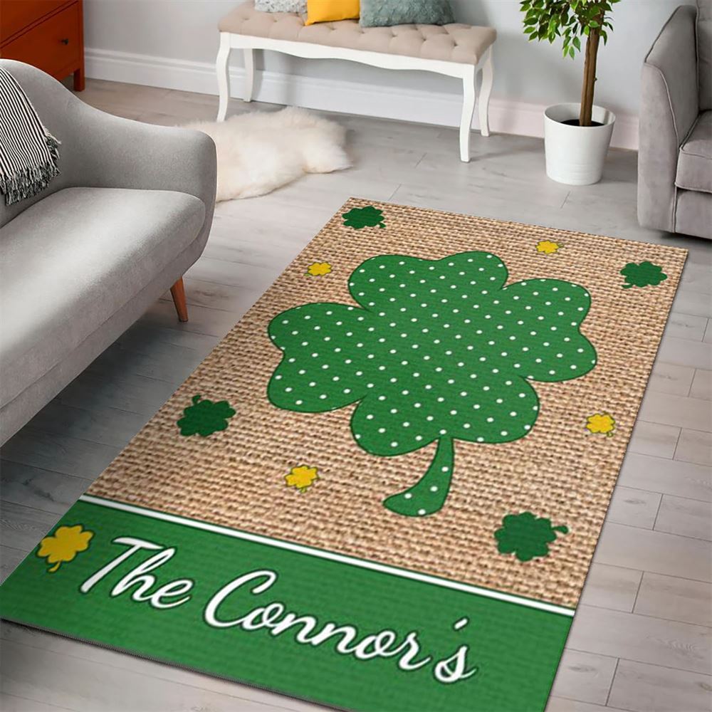 St Patricks Day Rug, St PatrickS Day Printed Burlap Welcome Personalized Rug