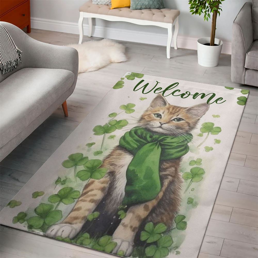 St Patricks Day Rug, St PatrickS Day Cat Rugs, Stay Here