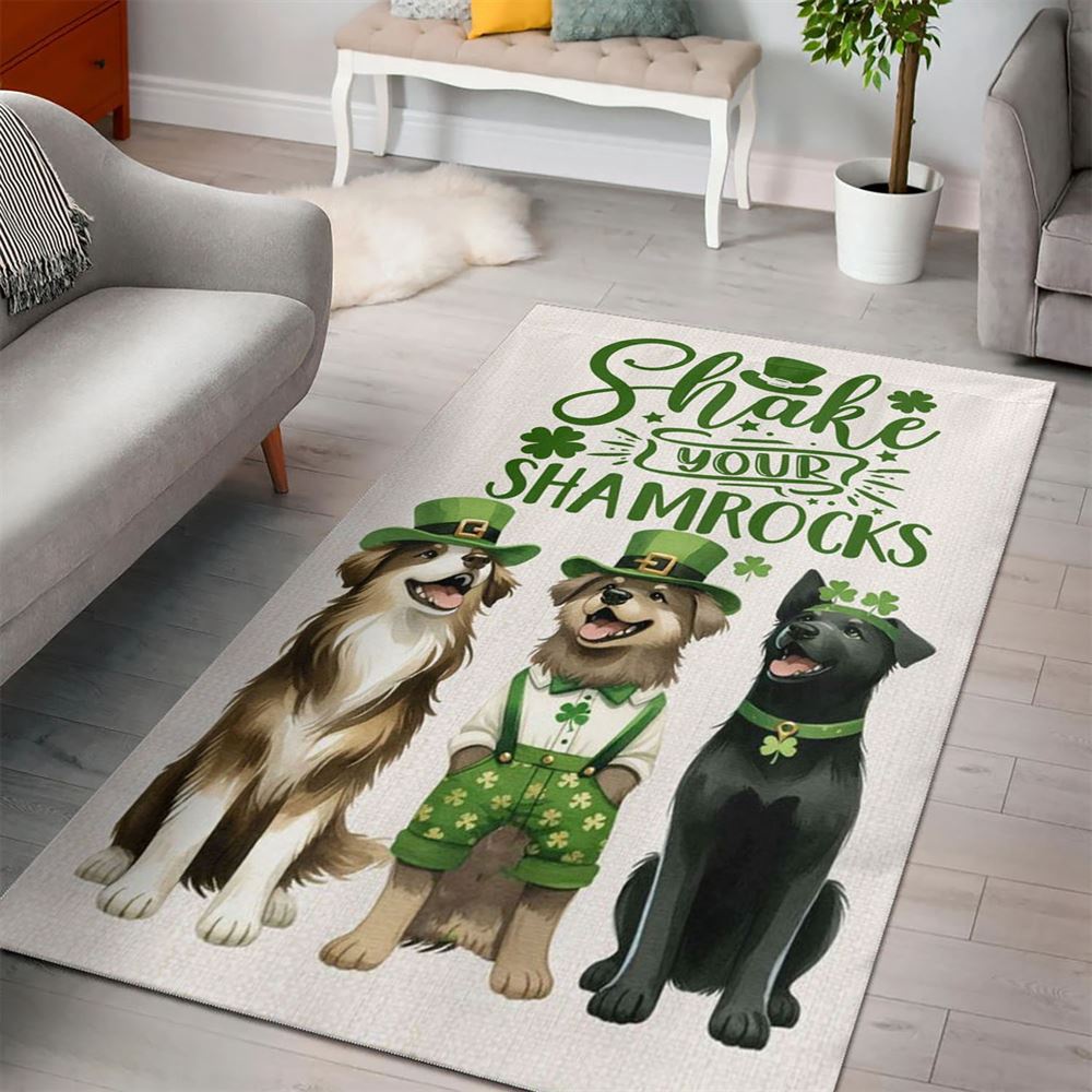 St Patricks Day Rug, St PatrickS Day Dog Rugs, Shake Your Shamrocks