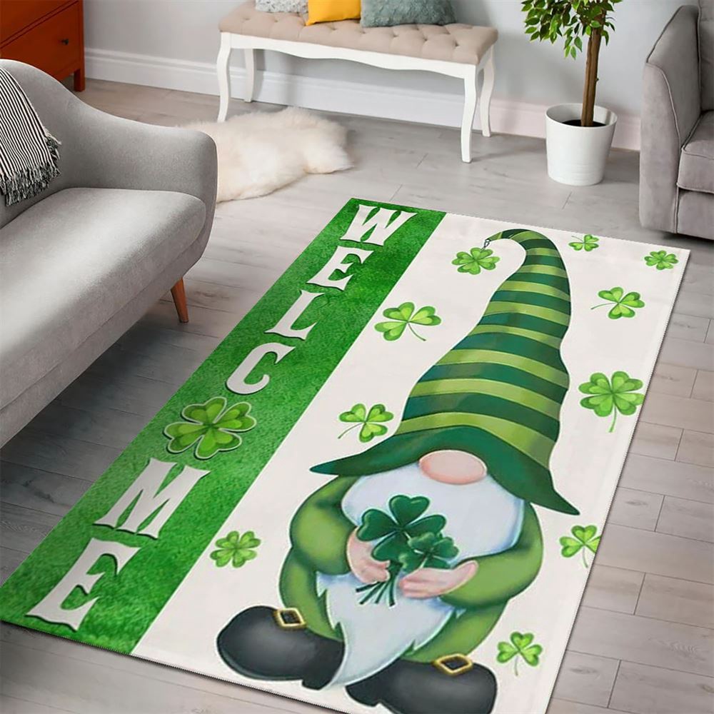 St Patricks Day Rug, St PatrickS Day Irish Gnome Welcome Rug