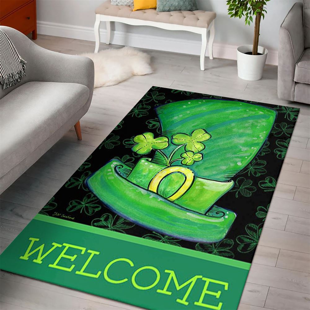 St Patricks Day Rug, St PatrickS Day Leprechaun Hatrug