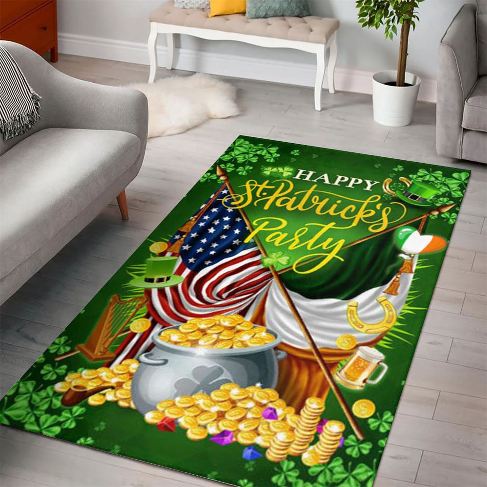 St Patricks Day Rug, St PatrickS Day Irish American Rug