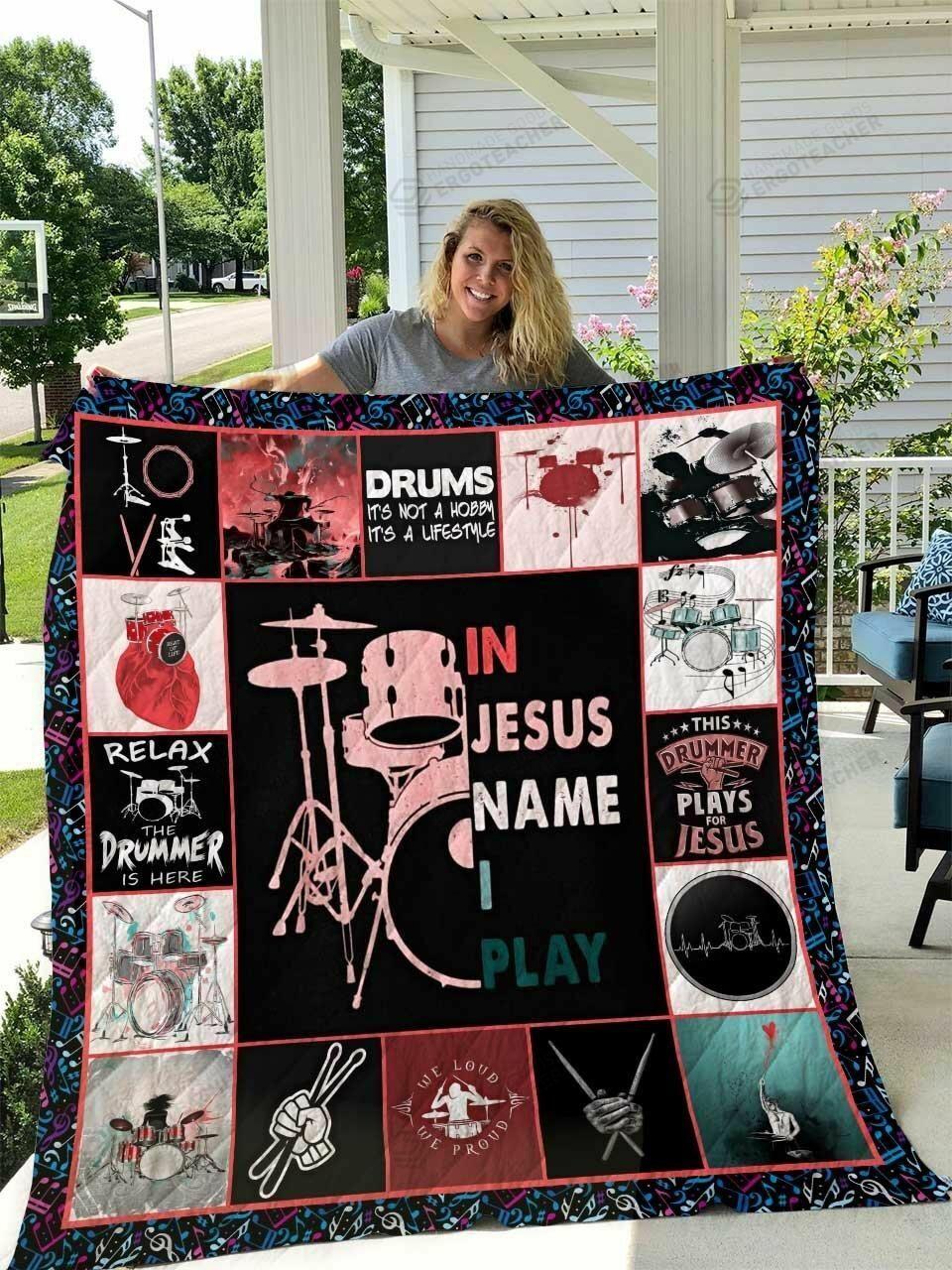 Drum Inus Name I Play Quilt Blanket Greattomized G For Birthday C Thgiving Perfect G For Drum Lover