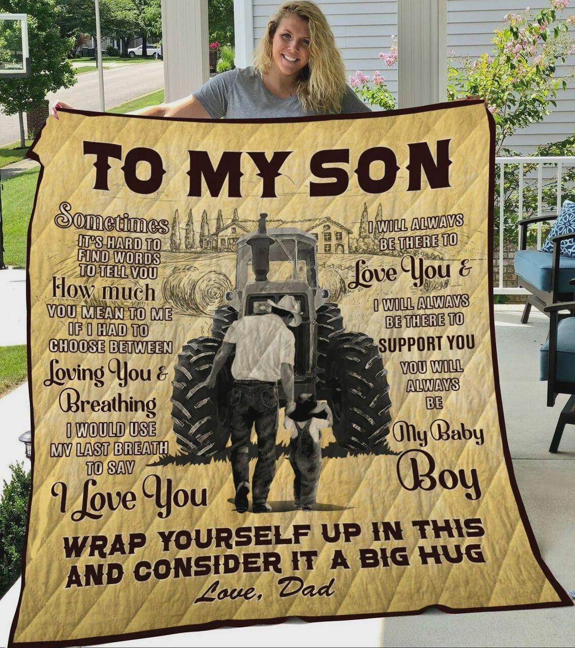 onalized Farmer Family To on Quilt Blanket From Dad Wrap Yelf Up In Greattomized Blanket G For Birthday C Thgiving