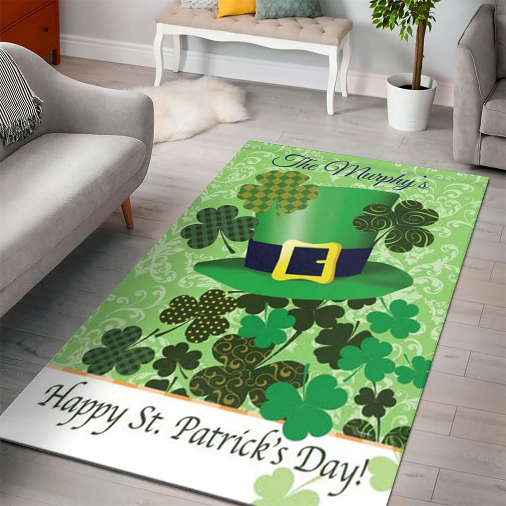 St Patricks Day Rug, Personalized St PatrickS Day Irish Hat Rug