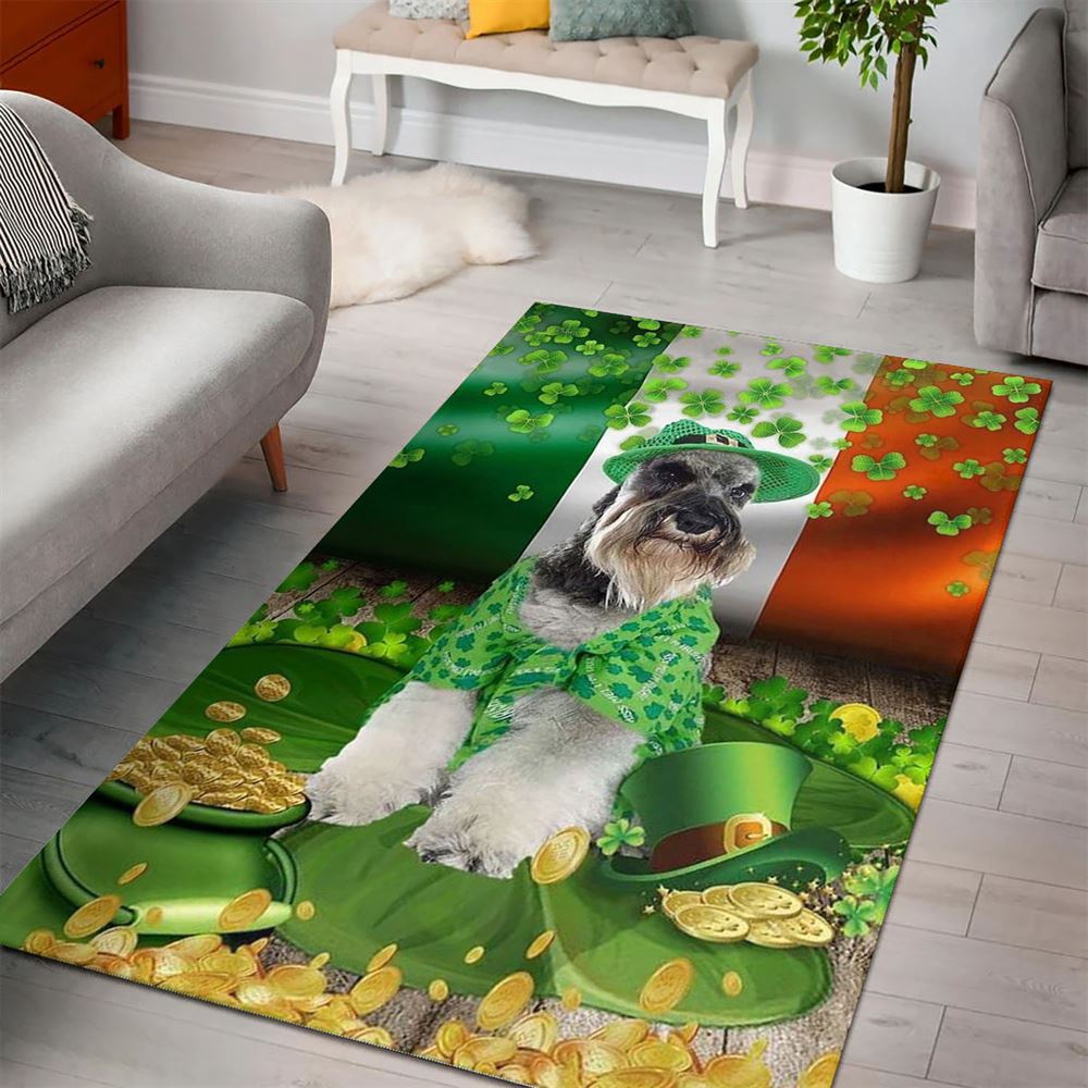 St Patricks Day Rug, Miniature Schnauzer St PatrickS Day Rug