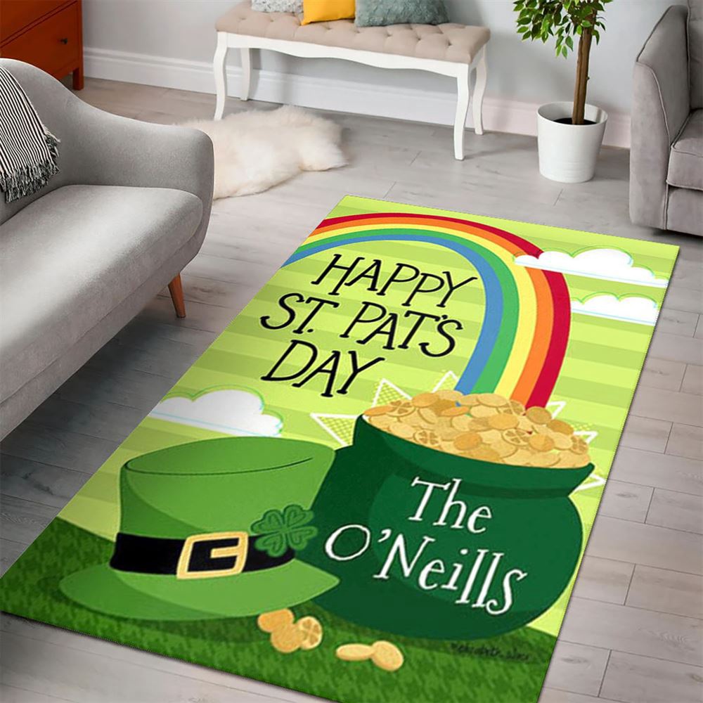 St Patricks Day Rug, Personalized St PatS Pot Of Gold Rug