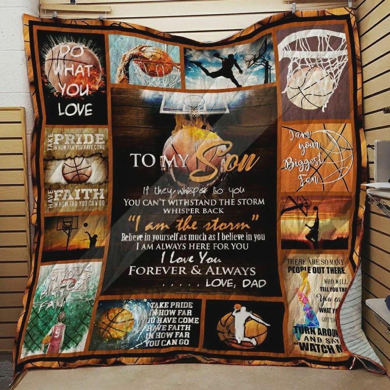 onalizedketball To on Quilt Blanket From Dad I Am Al Here For You Greattomized Blanket G For Birthday C Thgiving