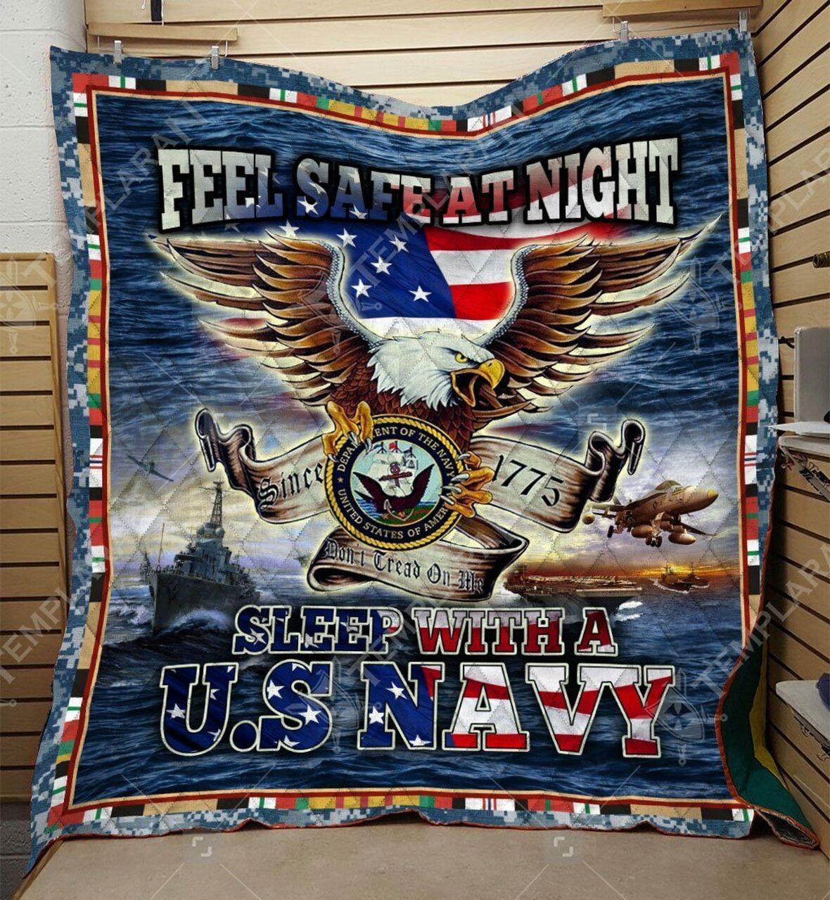U S Navy Blanket Htt-Qct00017 Quilt
