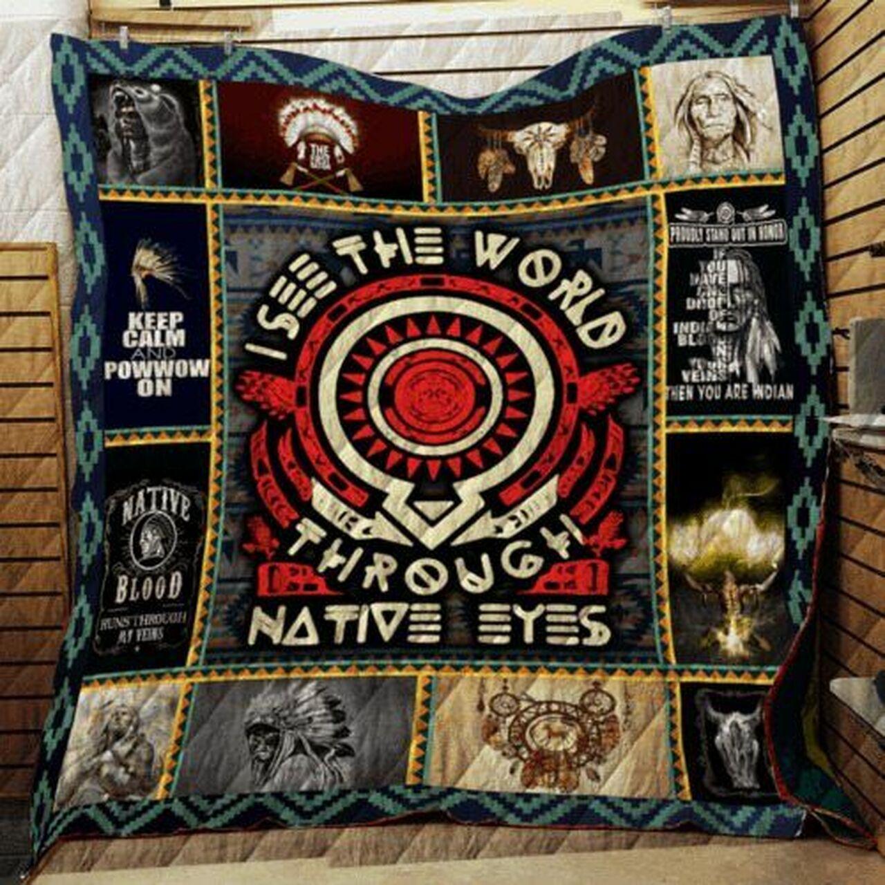 I See The World Through Native Native American Cl22100287Mdq Quilt Blanket
