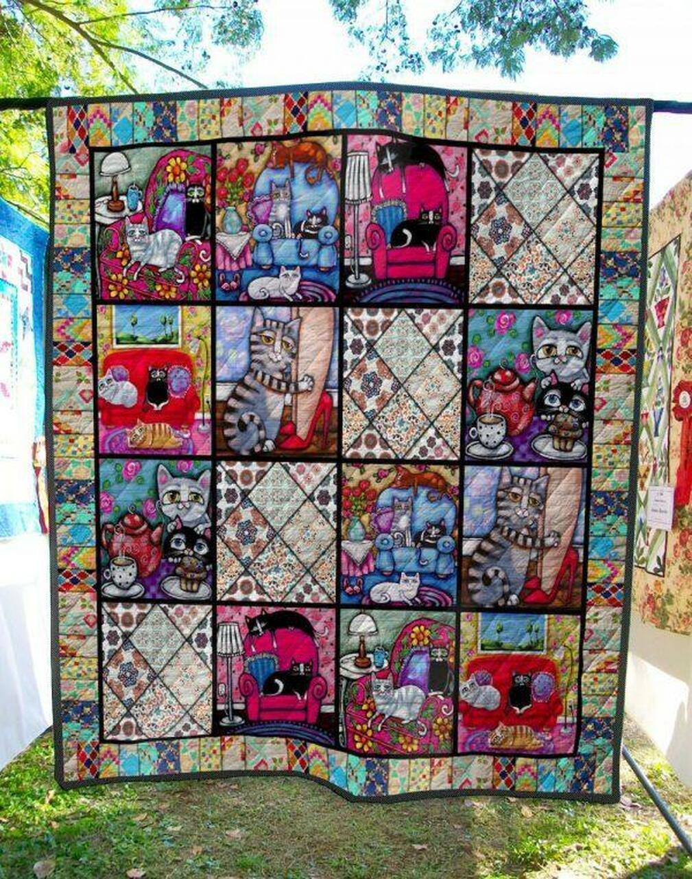 Salon Chair Cat Quilt Blanket Quilt