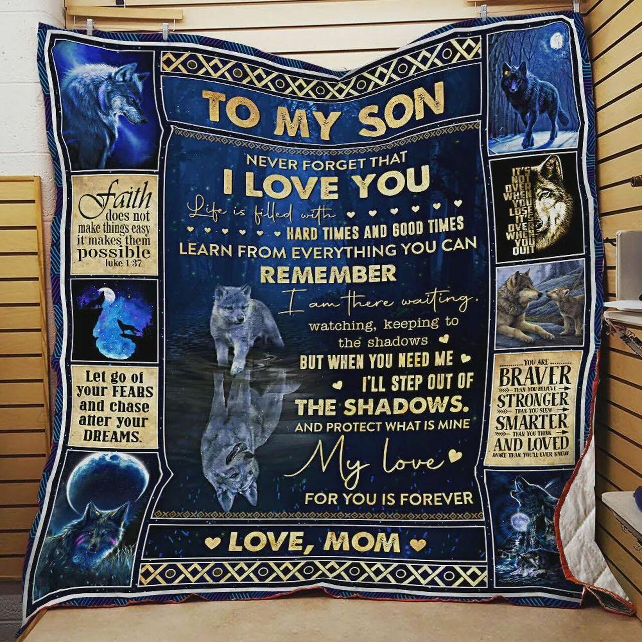 onalized Wolf Family To on Quilt Blanket From Mom My Love For Yo Forever Greattomized Blanket G For Birthday C Thgiving