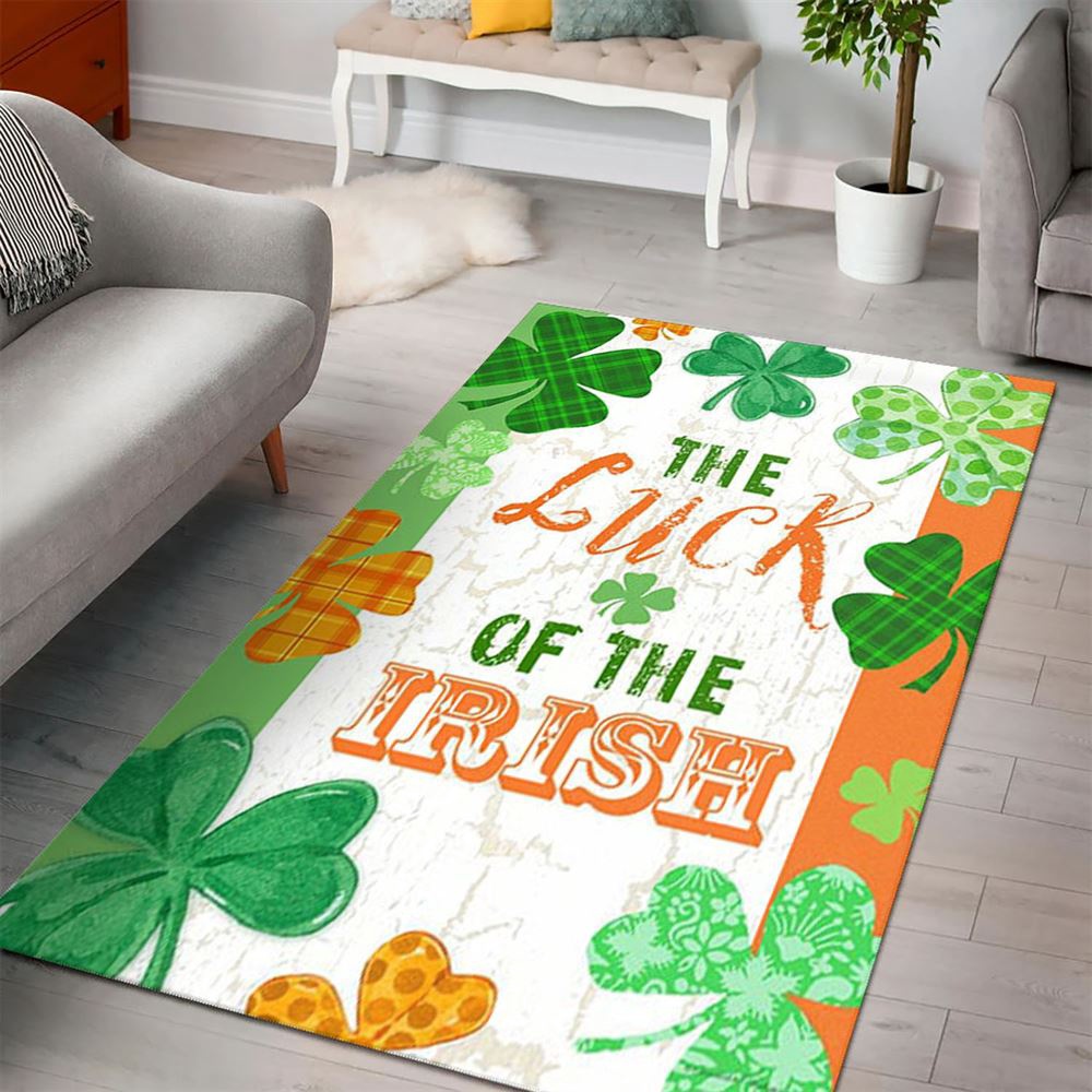 St Patricks Day Rug, Luck Of The Irish Cloversrug