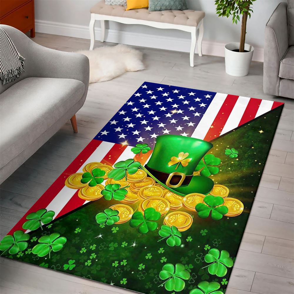 St Patricks Day Rug, Happy St PatrickS Day Hat Rug