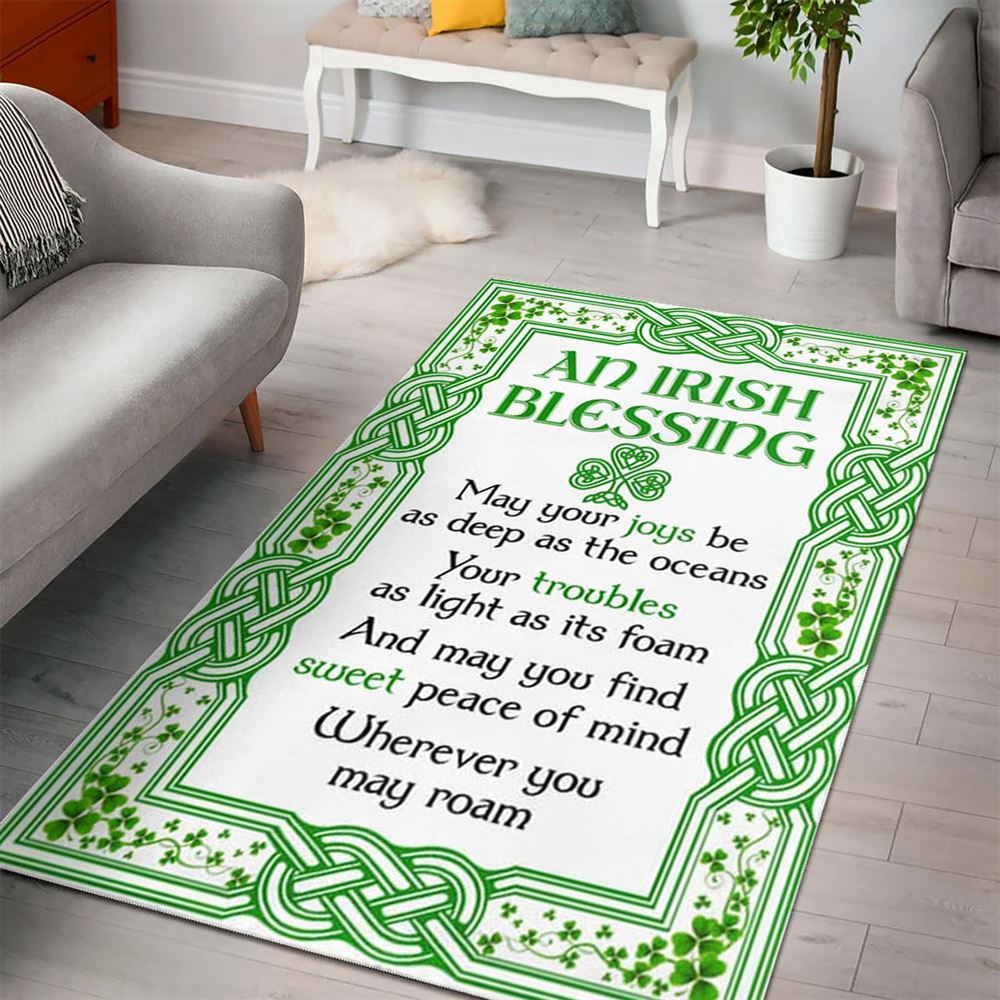 St Patricks Day Rug, Irish Blessing Rug St PatrickS Day