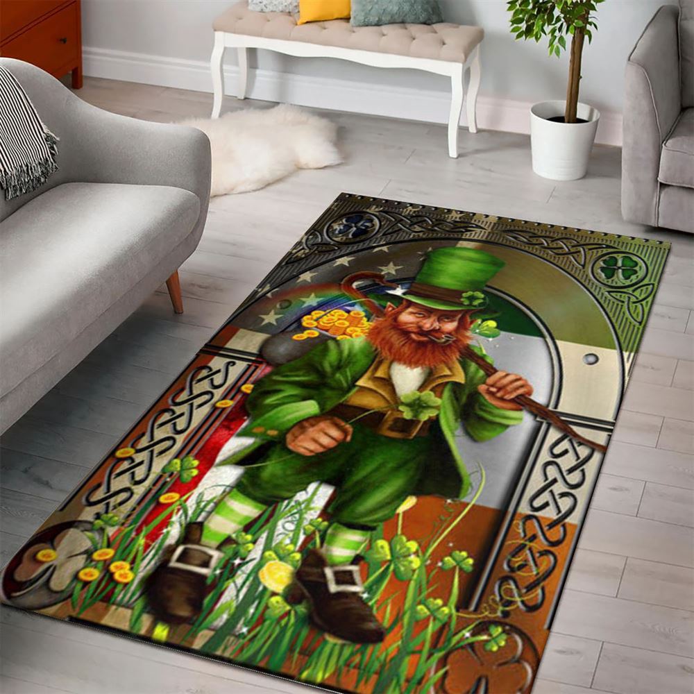 St Patricks Day Rug, Happy St PatrickS Day Irish American Leprechaun Rugs
