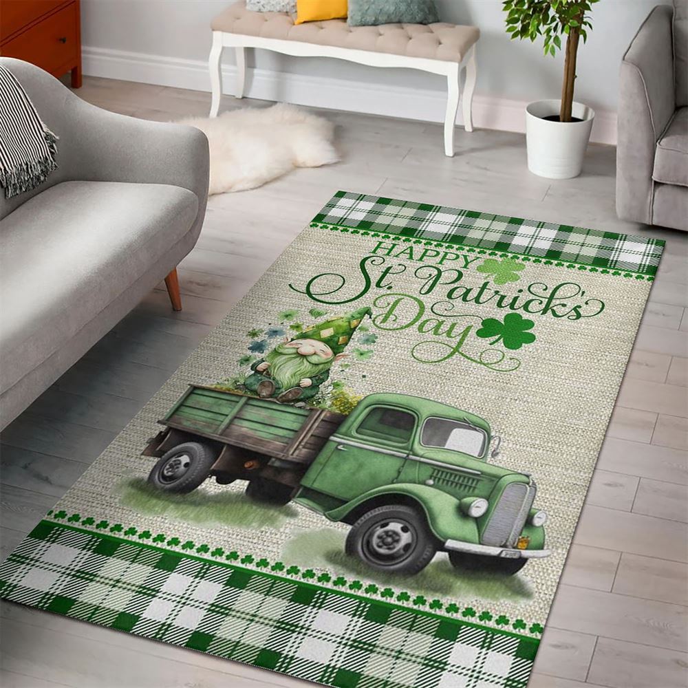 St Patricks Day Rug, Here I Am Shamrocks Rugs, Gift For Gnome Lovers