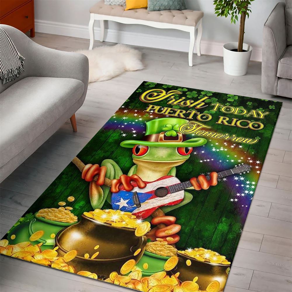 St Patricks Day Rug, Irish Today Puerto Rico Tomorrow St PatrickS Day Rug