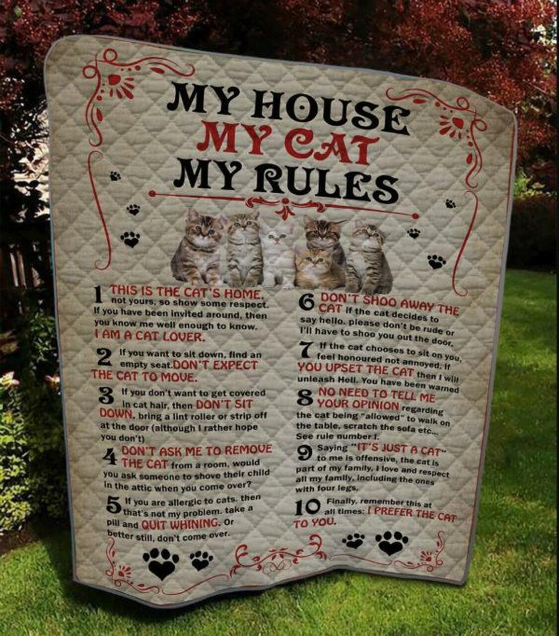 My e My Cat My R Quilt Blanket Quilt