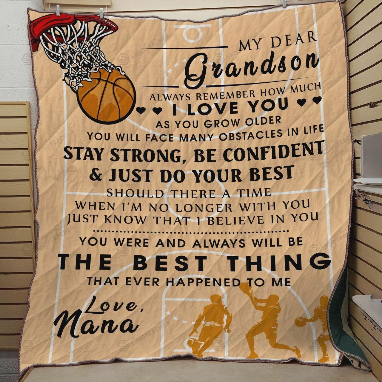 onalizedketball Family My Dear Gron Al Remember How Much I Love You Quilt Blanket Greattomized Blanket G For Birthday C Thgiving
