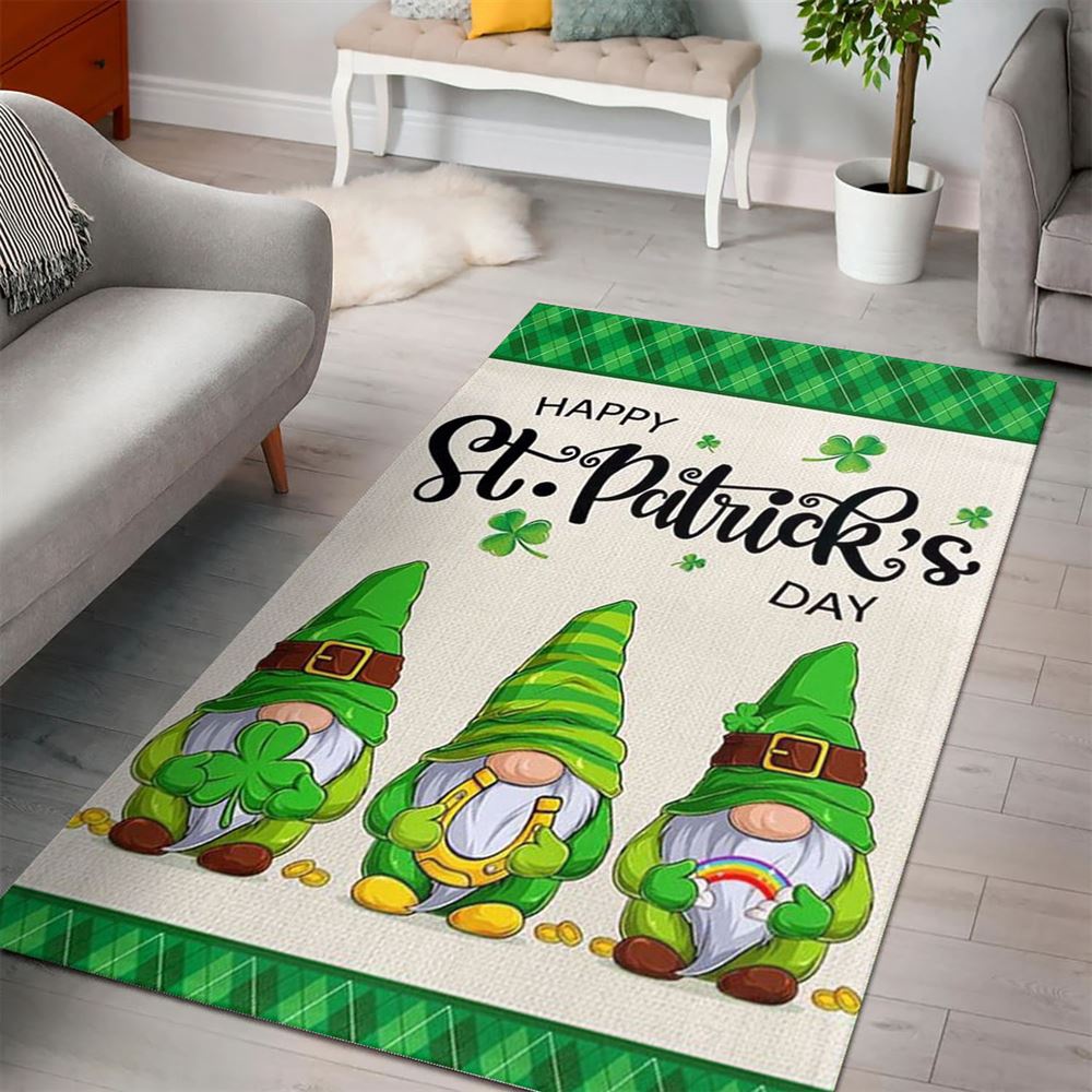 St Patricks Day Rug, Happy St PatrickS Day Gnome Rug