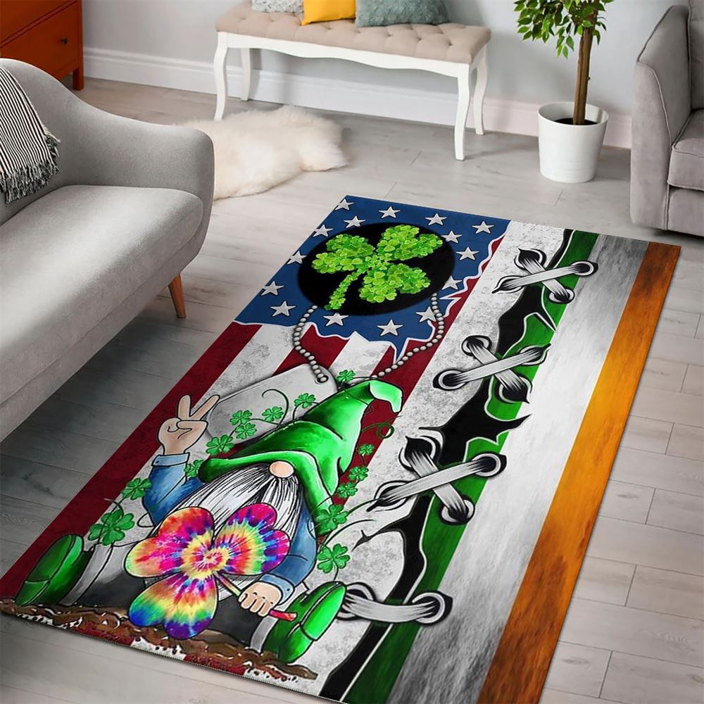 St Patricks Day Rug, Gnome St PatrickS Day Rug