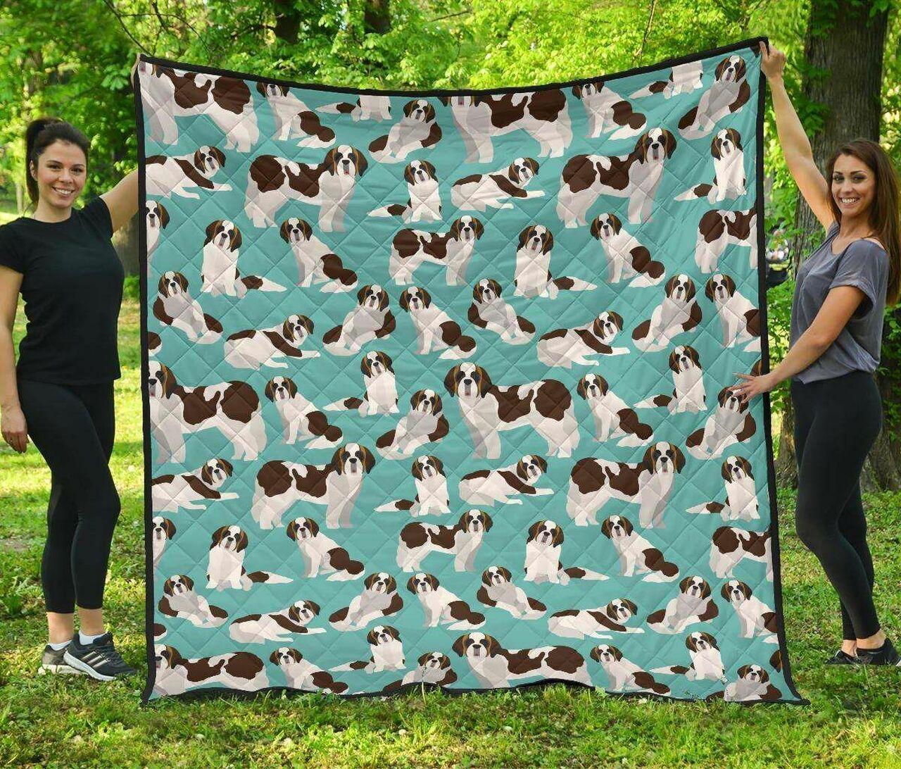 St Bernard Blue Cl12100614Mdq Quilt Blanket