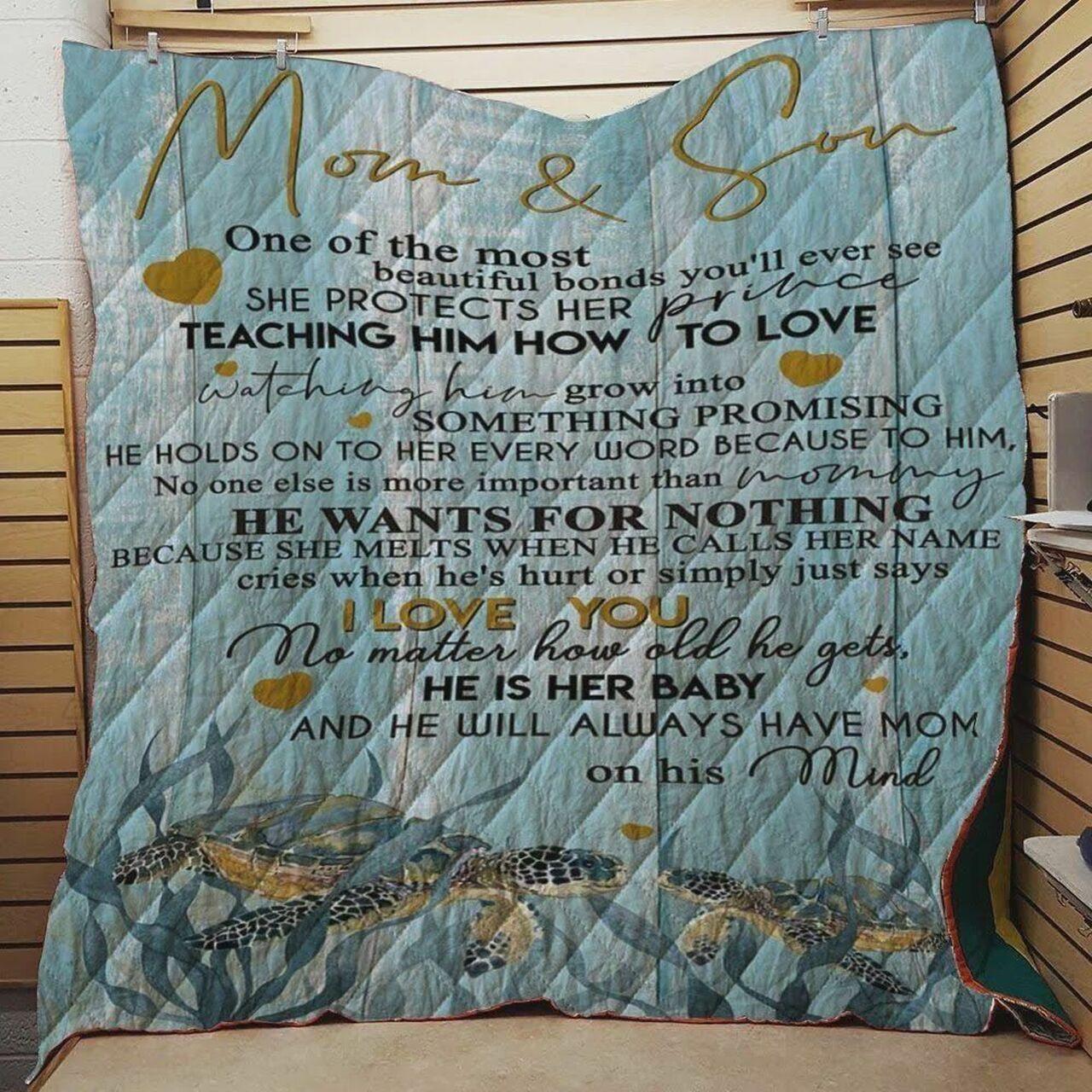 Turtle Mhe M When He C Her Name Quilt Blanket Greattomized Blanket G For Birthday C Thgiving