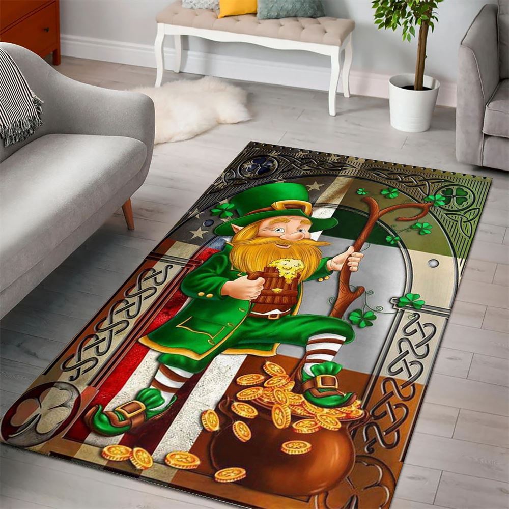 St Patricks Day Rug, Happy Saint Patricks Day Irish American Rug