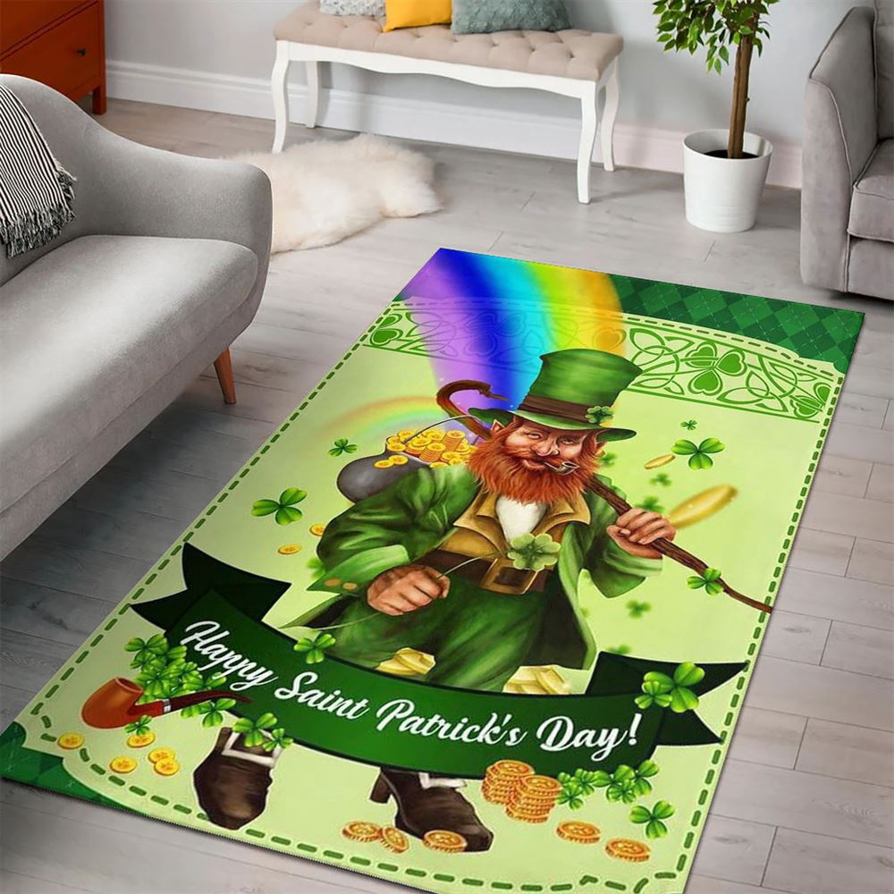St Patricks Day Rug, Happy Saint PatrickS Day Leprechaun Rugs