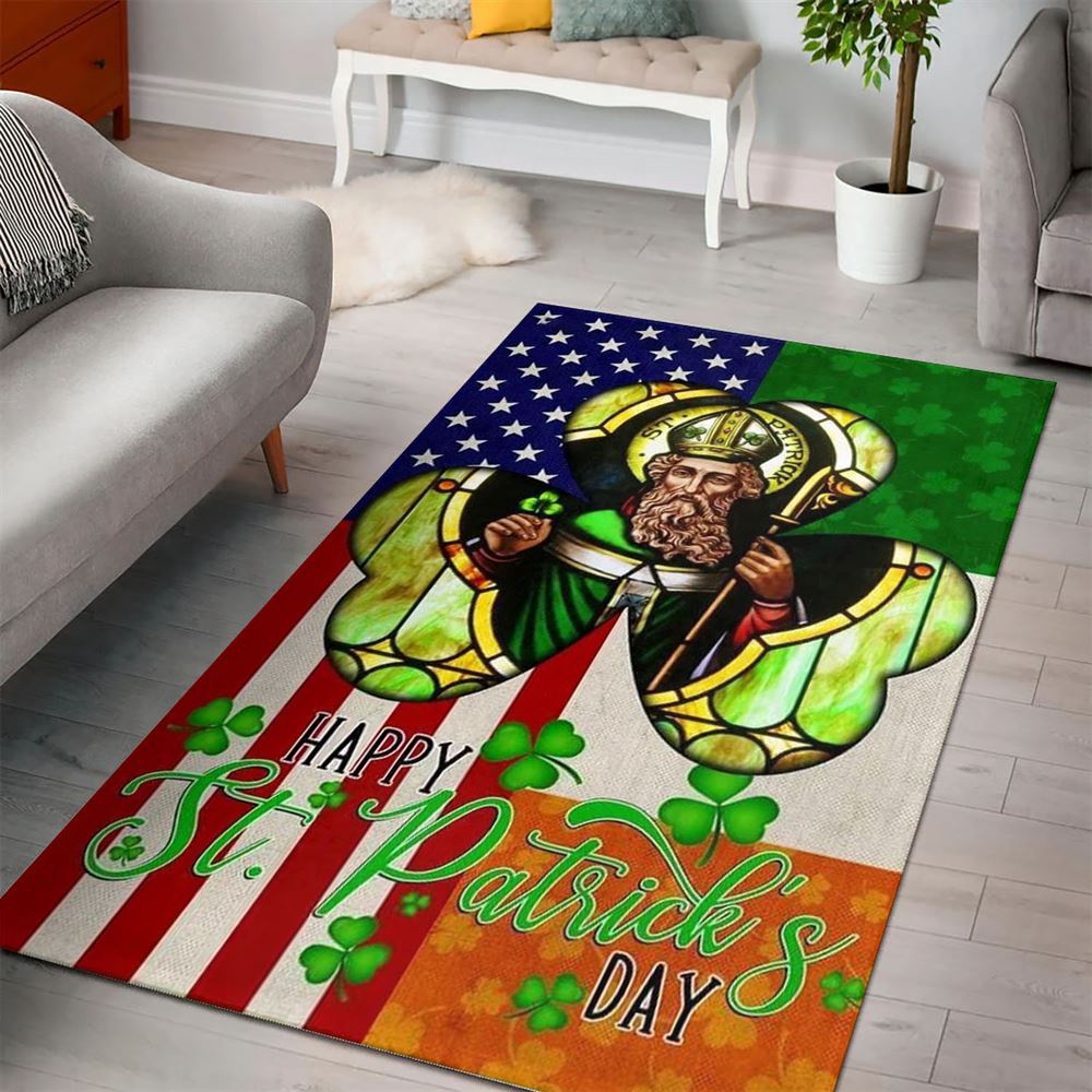 St Patricks Day Rug, Happy Saint PatrickS Day Irish American Rug