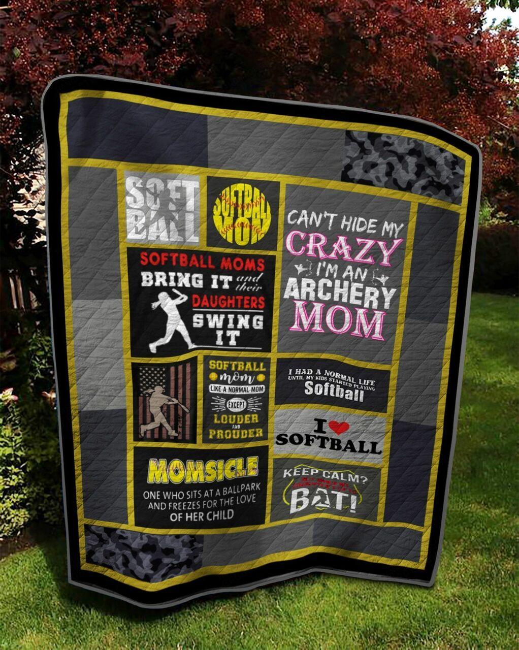 Softball Bring It And Their Daugh Swing It Quilt Blanket Greattomized Blanket G For Birthday C Thgiving