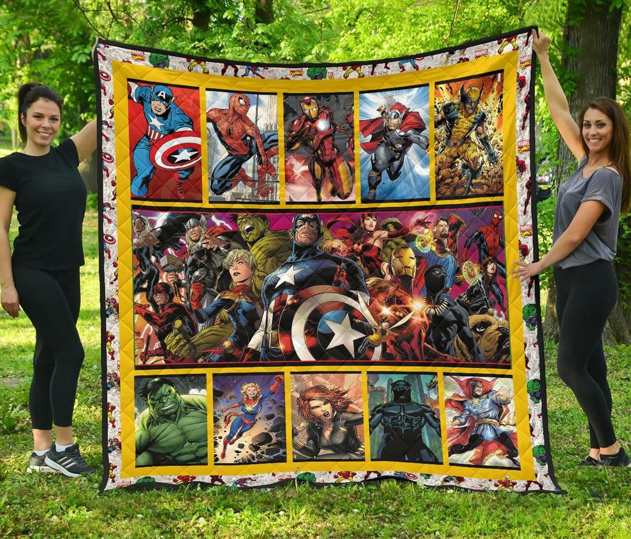 Marvel Comic Black Premium Quilt Blanket Quilt