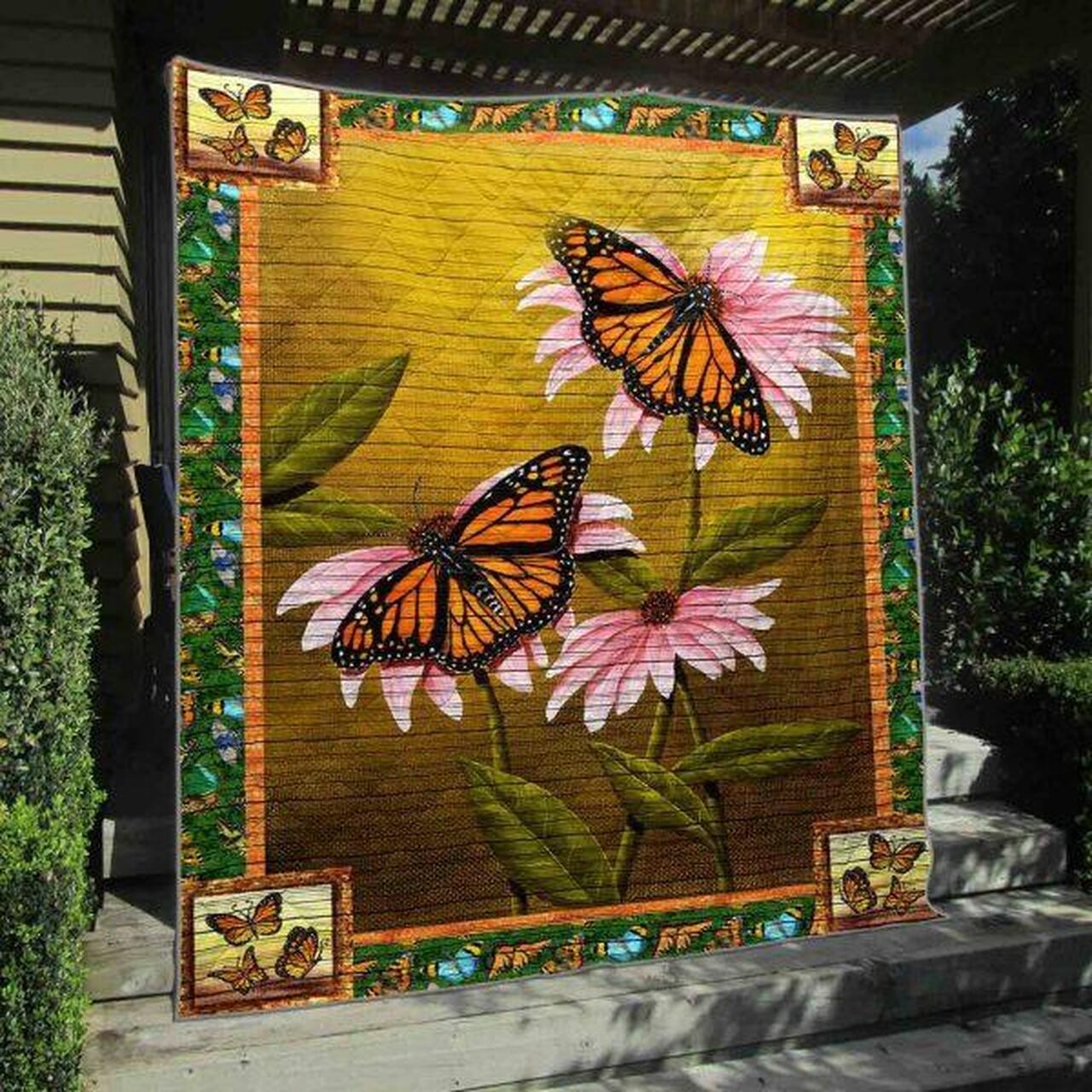 Monarch And Flower Quilt Blanket Ylh5 Quilt