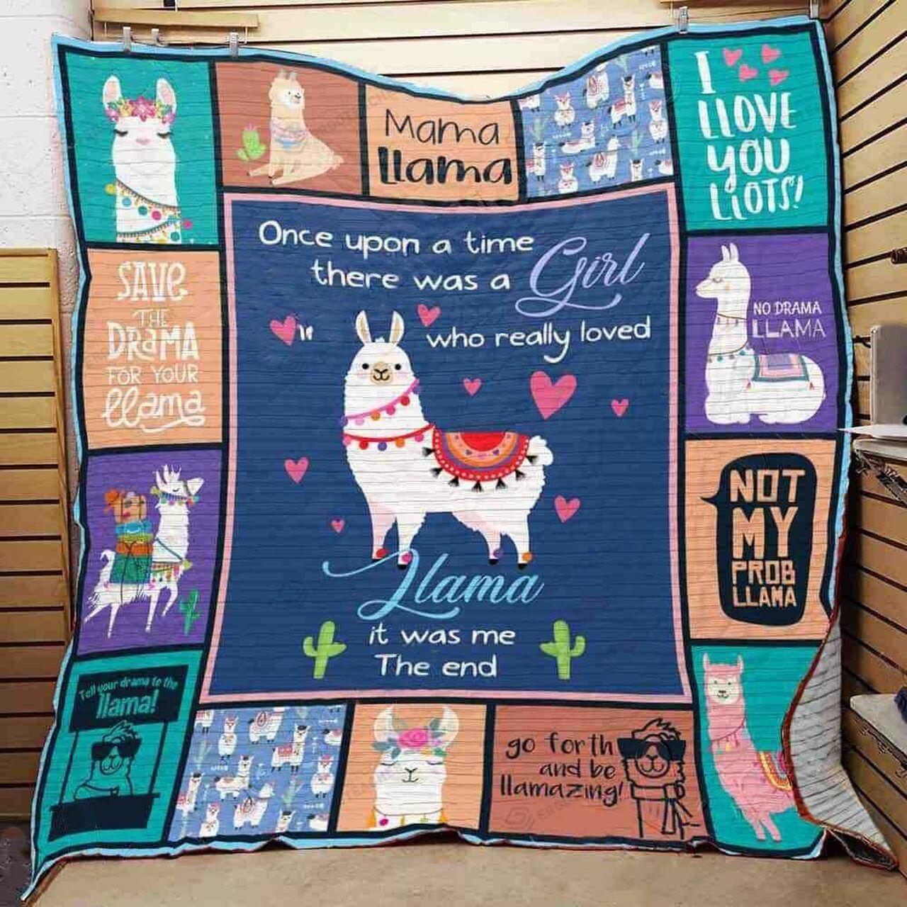 There A Girl Who L Llama Quilt Blanket Greattomized Blanket G For Birthday C Thgiving