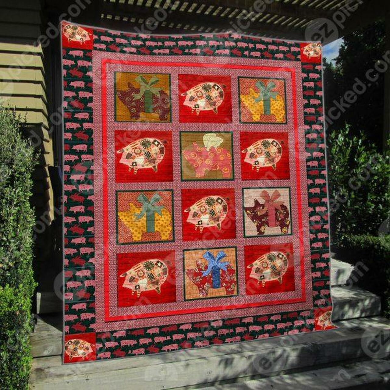 Piggy Quilt Blanket Vd14 Quilt
