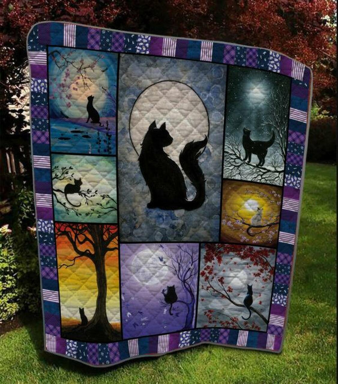 Shadow Cat Quilt Blanket Quilt